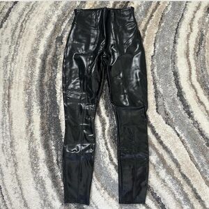 SPANX - real leather! 
Black faux leather leggings #punkrock #gothfashion